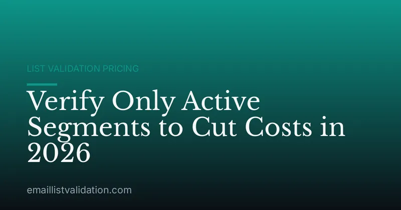 Verify Only Active Segments to Cut Costs in 2026