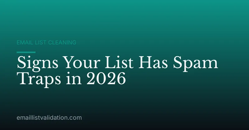 Signs Your List Has Spam Traps in 2026