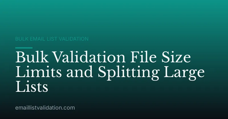 Bulk Validation File Size Limits and Splitting Large Lists