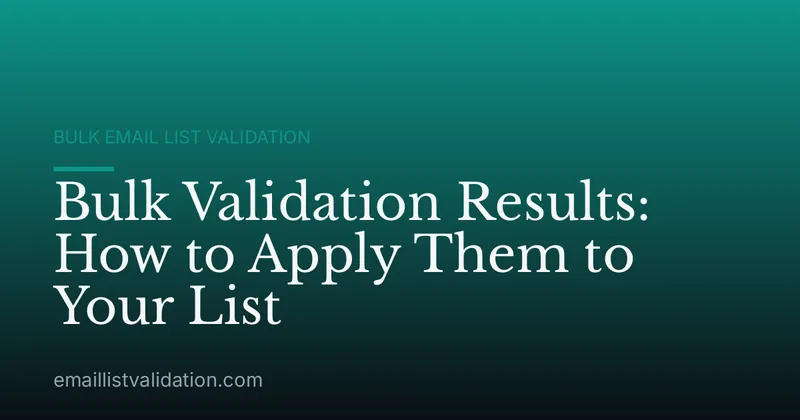 Bulk Validation Results: How to Apply Them to Your List