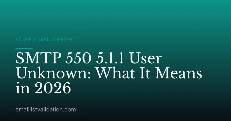 SMTP 550 5.1.1 User Unknown: What It Means in 2026
