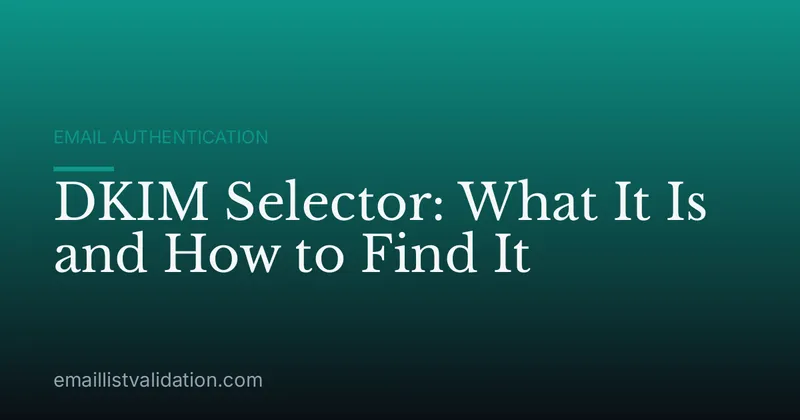 DKIM Selector: What It Is and How to Find It