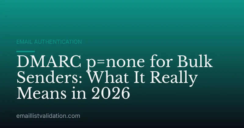 DMARC p=none for Bulk Senders: What It Really Means in 2026