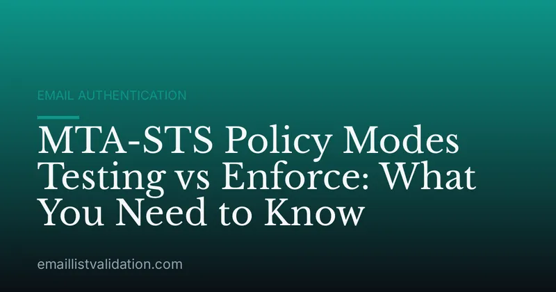 MTA-STS Policy Modes Testing vs Enforce: What You Need to Know