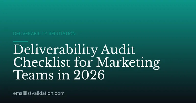 Deliverability Audit Checklist for Marketing Teams in 2026