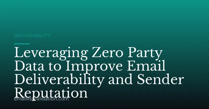 Leveraging Zero Party Data to Improve Email Deliverability and Sender Reputation