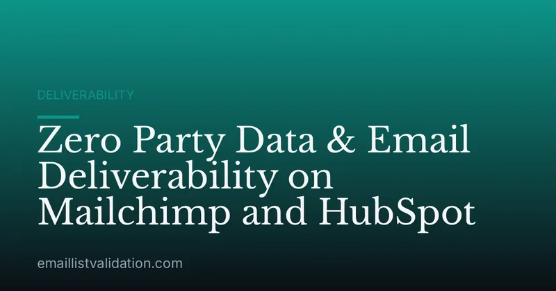 Zero Party Data & Email Deliverability on Mailchimp and HubSpot