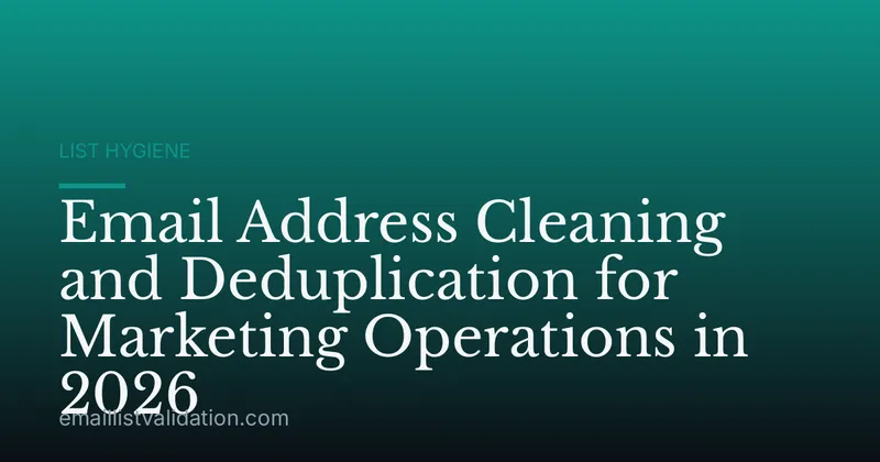 Email Address Cleaning and Deduplication for Marketing Operations in 2026