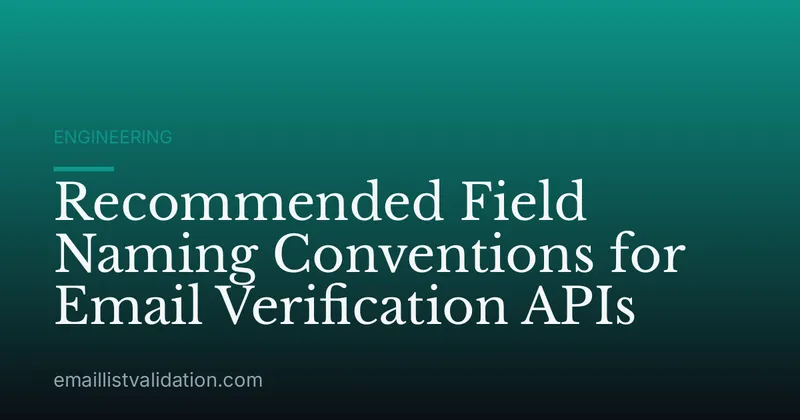 Recommended Field Naming Conventions for Email Verification APIs