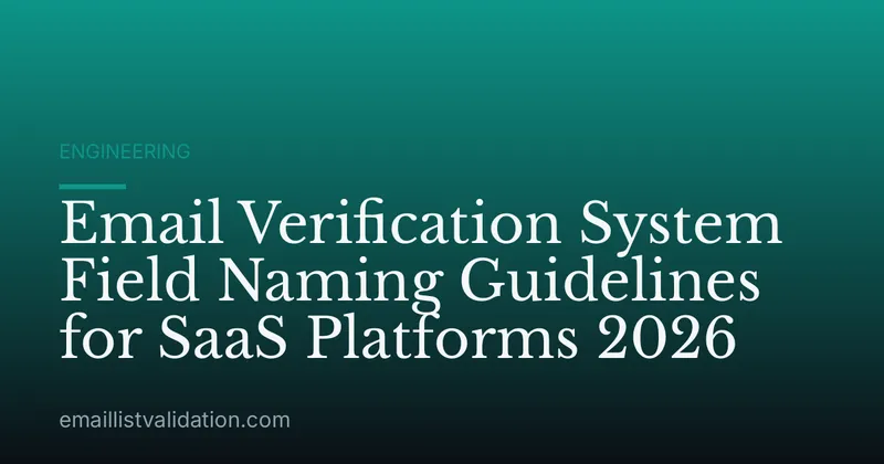 Email Verification System Field Naming Guidelines for SaaS Platforms 2026