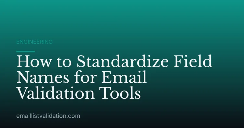 How to Standardize Field Names for Email Validation Tools