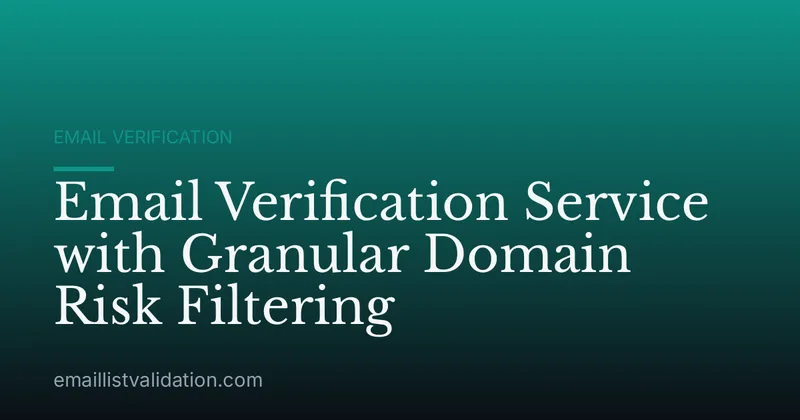 Email Verification Service with Granular Domain Risk Filtering