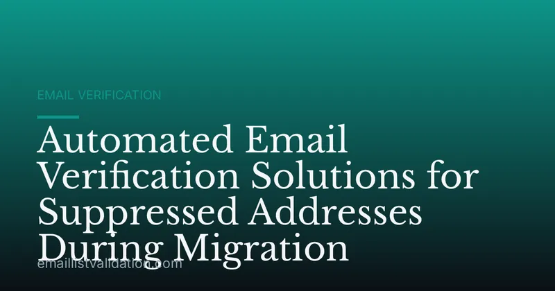 Automated Email Verification Solutions for Suppressed Addresses During Migration