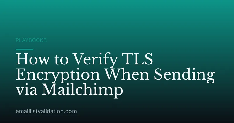 How to Verify TLS Encryption When Sending via Mailchimp