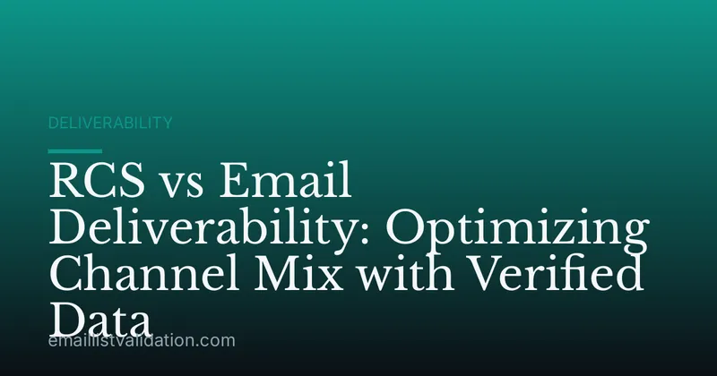 RCS vs Email Deliverability: Optimizing Channel Mix with Verified Data
