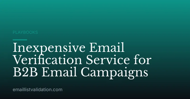 Inexpensive Email Verification Service for B2B Email Campaigns