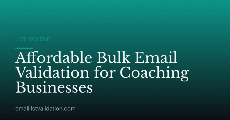 Affordable Bulk Email Validation for Coaching Businesses