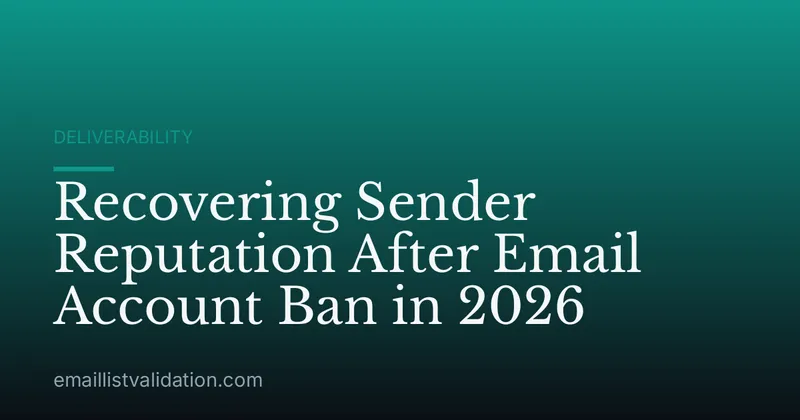 Recovering Sender Reputation After Email Account Ban in 2026