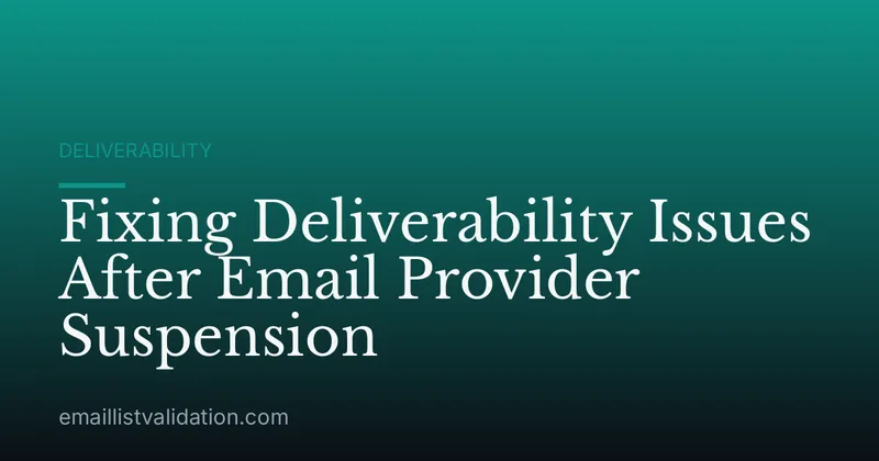 Fixing Deliverability Issues After Email Provider Suspension
