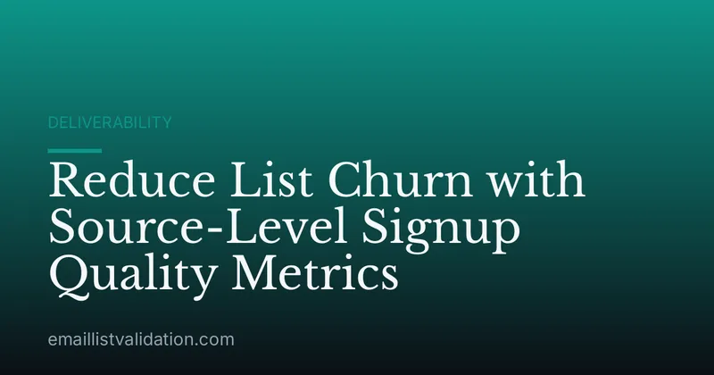 Reduce List Churn with Source-Level Signup Quality Metrics