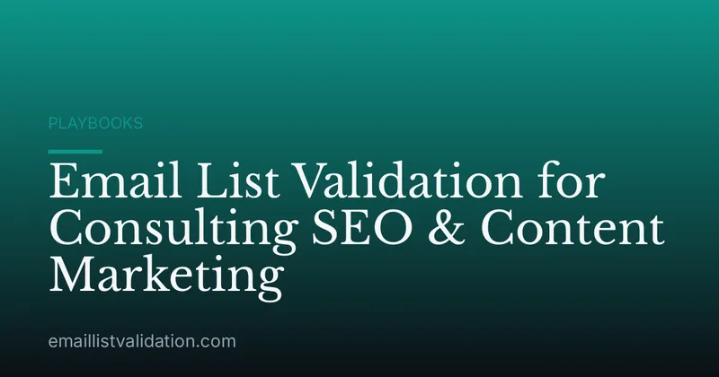 Email List Validation for Consulting SEO & Content Marketing