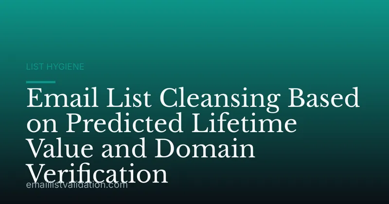 Email List Cleansing Based on Predicted Lifetime Value and Domain Verification