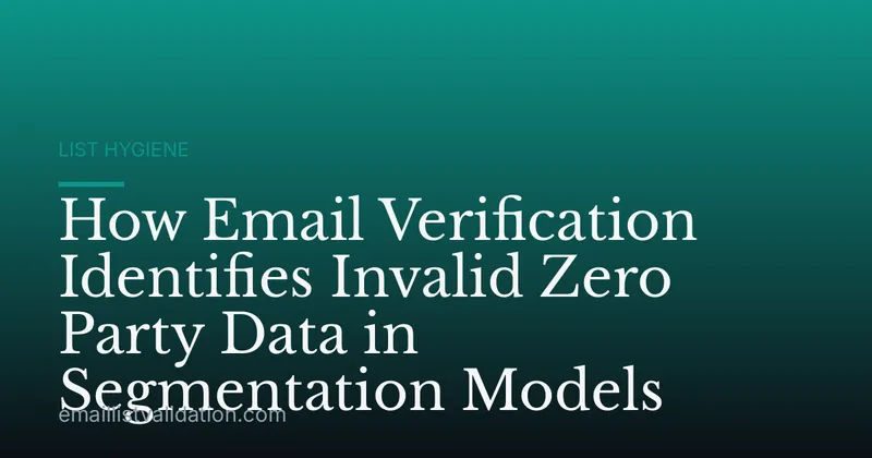 How Email Verification Identifies Invalid Zero Party Data in Segmentation Models