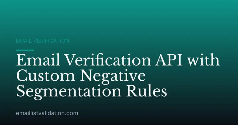 Email Verification API with Custom Negative Segmentation Rules