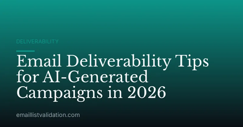 Email Deliverability Tips for AI-Generated Campaigns in 2026