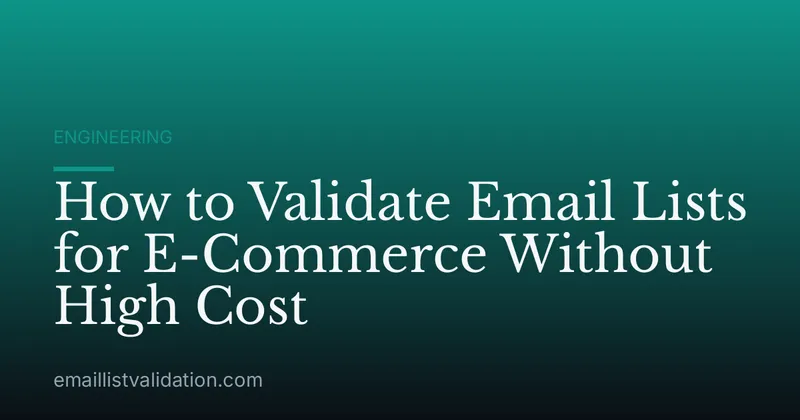 How to Validate Email Lists for E-Commerce Without High Cost