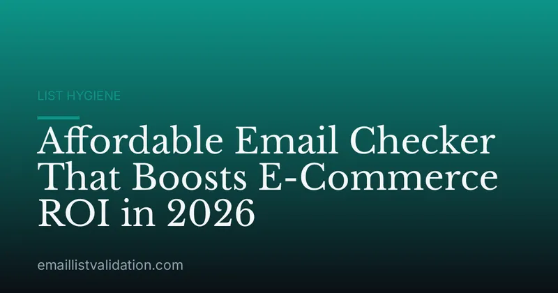 Affordable Email Checker That Boosts E-Commerce ROI in 2026