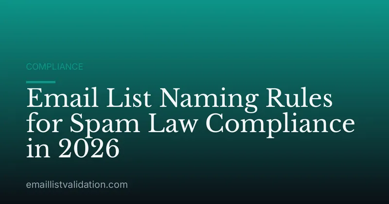 Email List Naming Rules for Spam Law Compliance in 2026