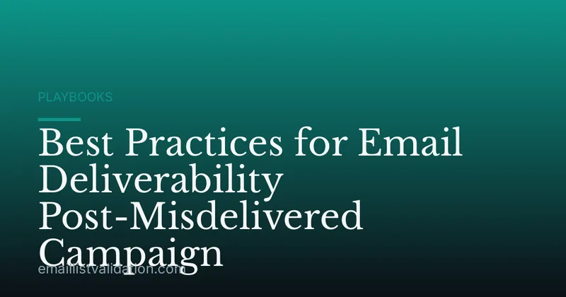Best Practices for Email Deliverability Post-Misdelivered Campaign