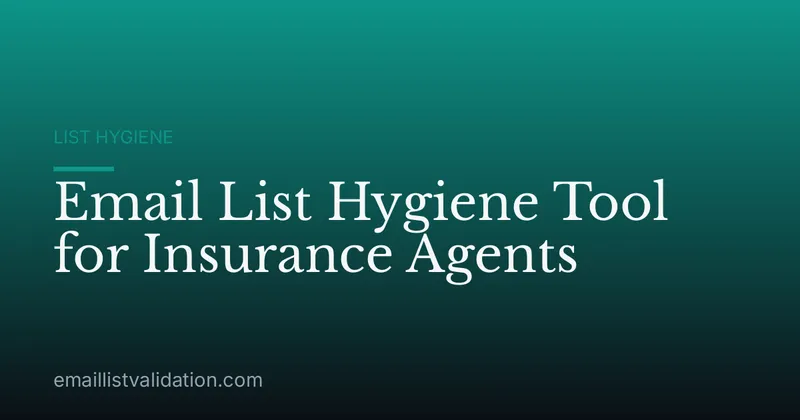 Email List Hygiene Tool for Insurance Agents