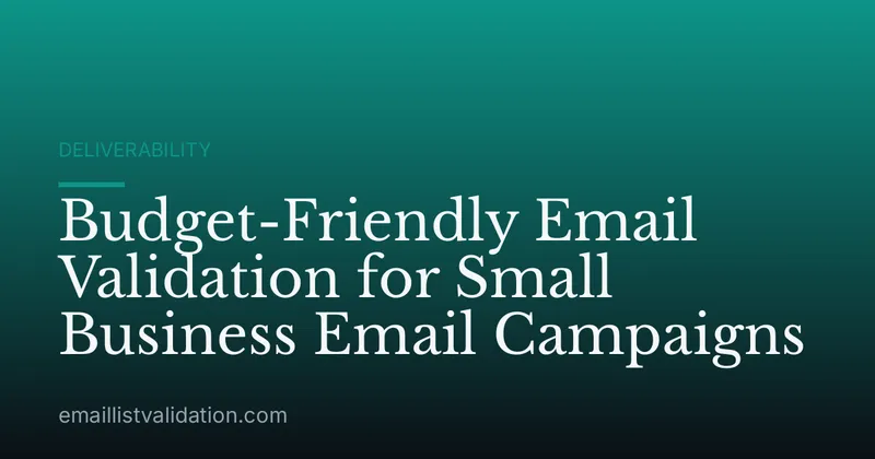 Budget-Friendly Email Validation for Small Business Email Campaigns