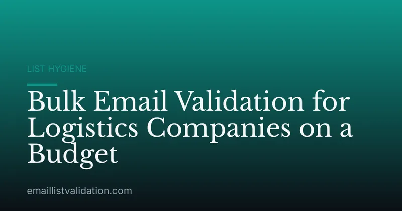 Bulk Email Validation for Logistics Companies on a Budget