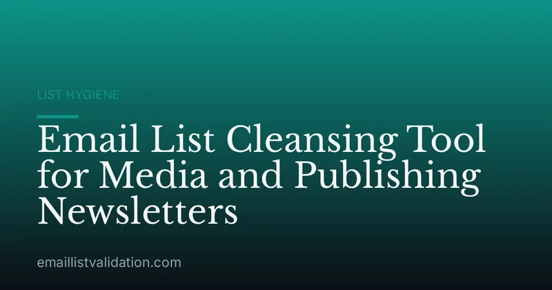 Email List Cleansing Tool for Media and Publishing Newsletters