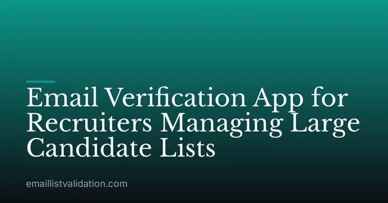 Email Verification App for Recruiters Managing Large Candidate Lists