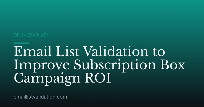 Email List Validation to Improve Subscription Box Campaign ROI
