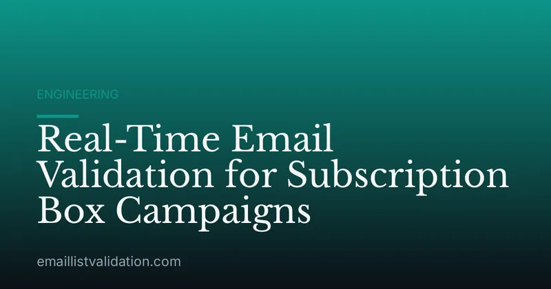 Real-Time Email Validation for Subscription Box Campaigns