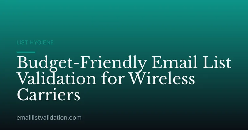 Budget-Friendly Email List Validation for Wireless Carriers