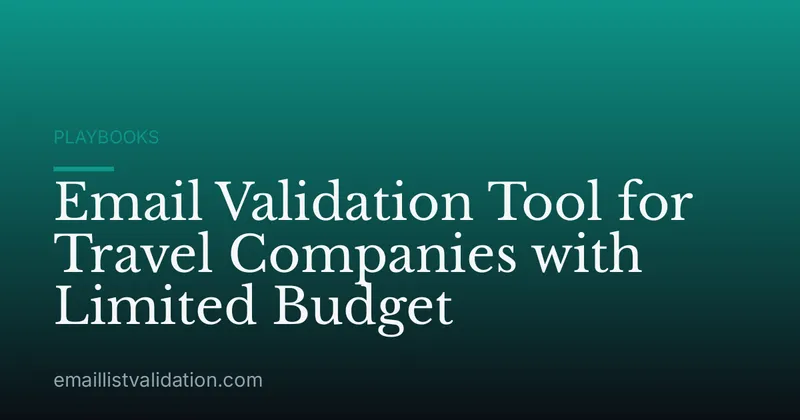 Email Validation Tool for Travel Companies with Limited Budget