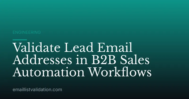 Validate Lead Email Addresses in B2B Sales Automation Workflows