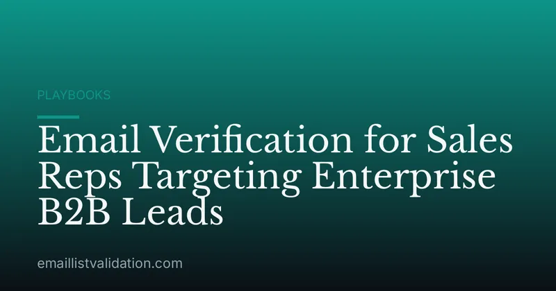Email Verification for Sales Reps Targeting Enterprise B2B Leads