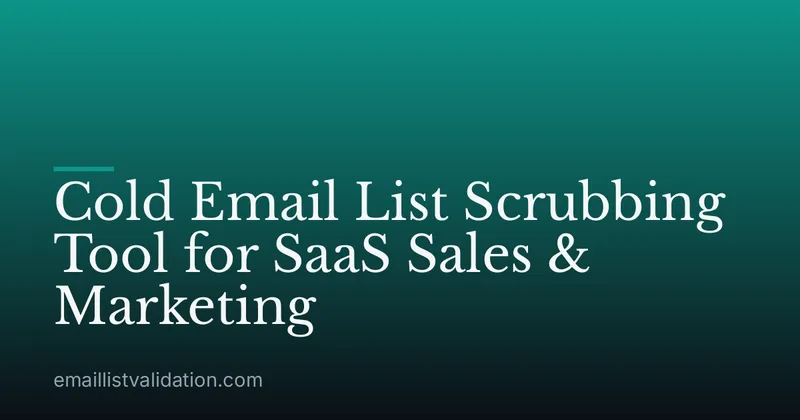 Cold Email List Scrubbing Tool for SaaS Sales & Marketing