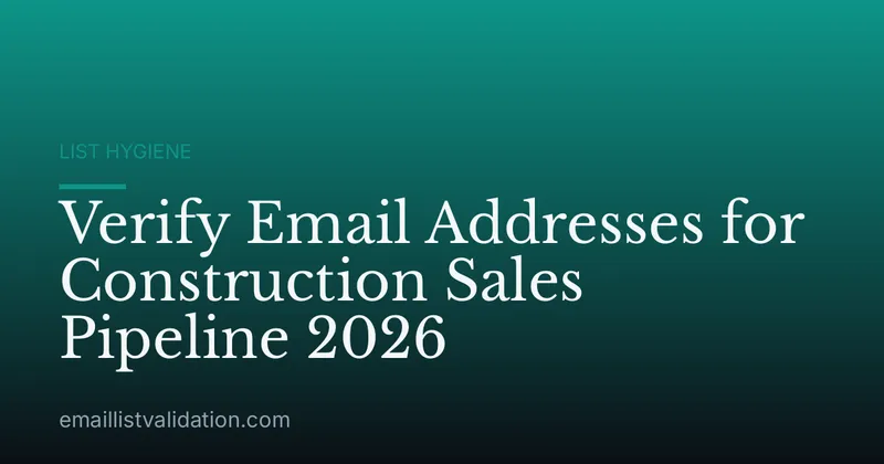 Verify Email Addresses for Construction Sales Pipeline 2026