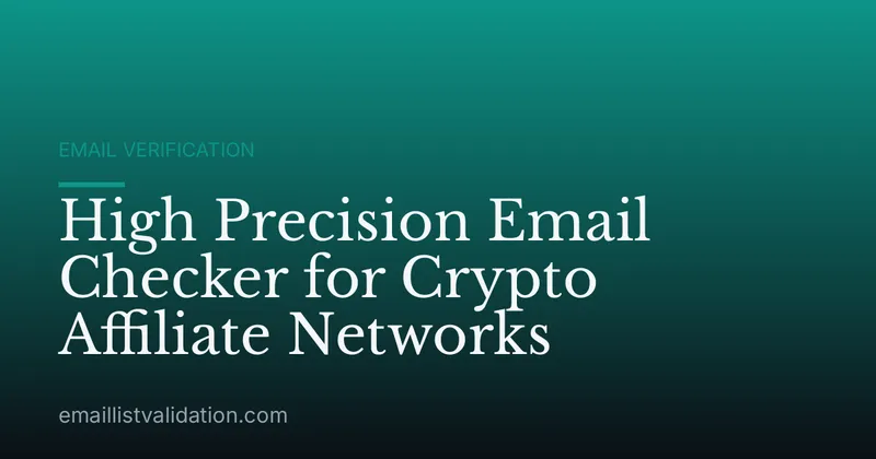 High Precision Email Checker for Crypto Affiliate Networks