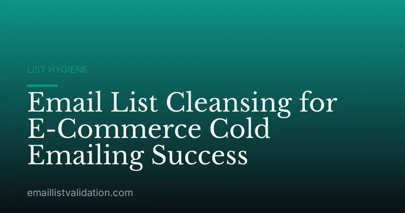 Email List Cleansing for E-Commerce Cold Emailing Success