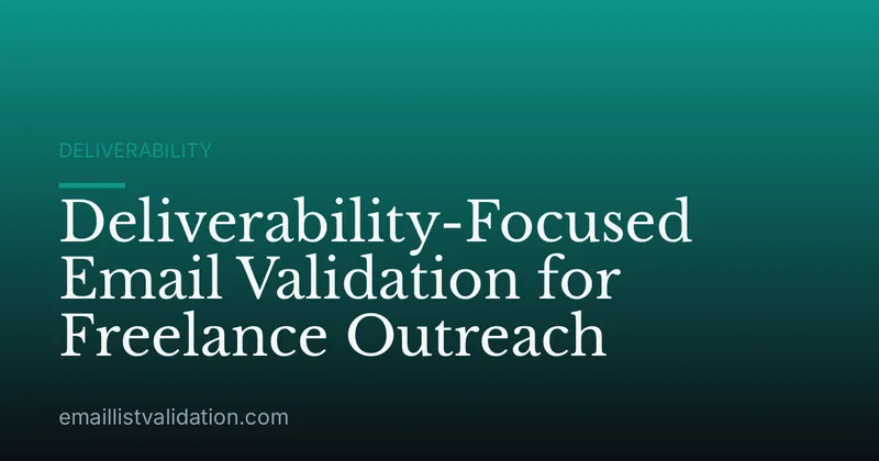 Deliverability-Focused Email Validation for Freelance Outreach