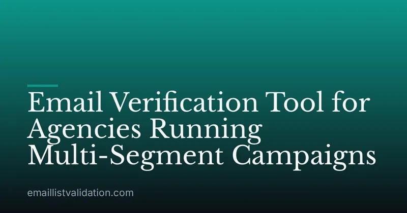Email Verification Tool for Agencies Running Multi-Segment Campaigns